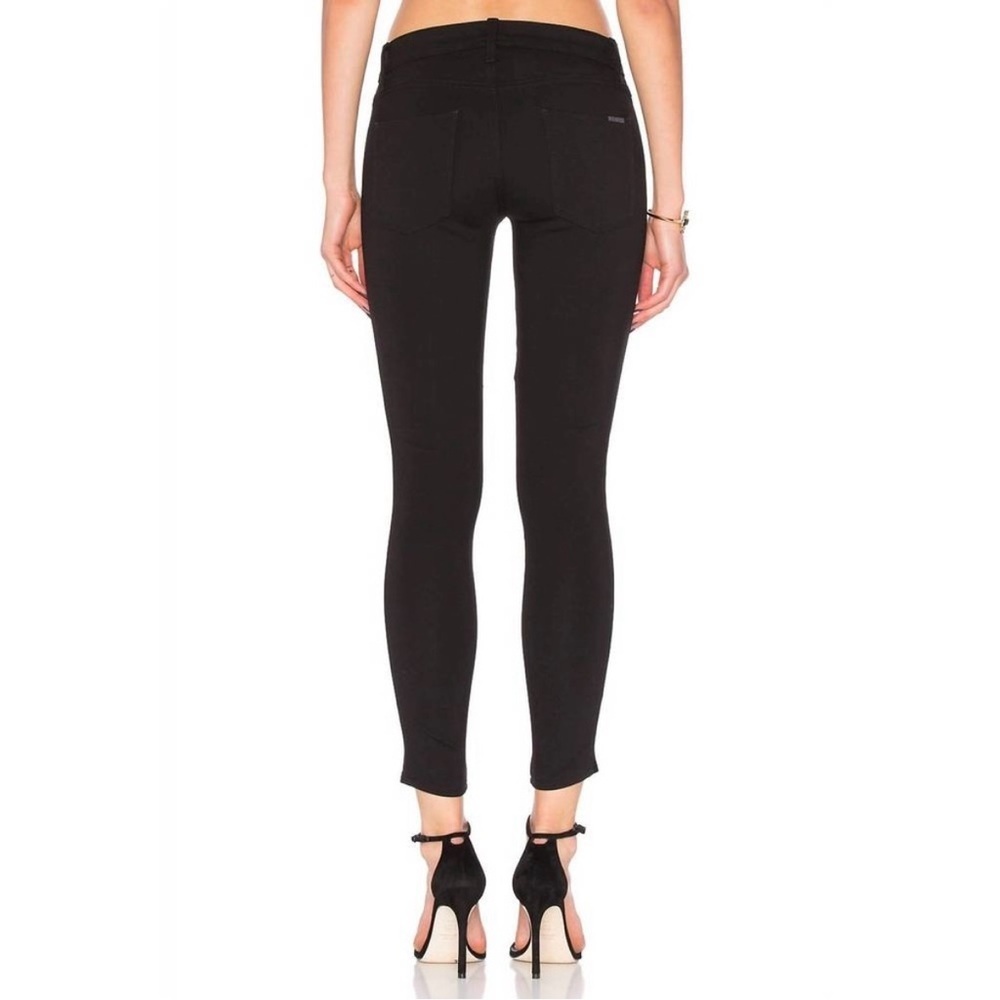Hudson Amory Super Skinny Black Ankle Jeans Size 27 Velvet Contrast Stripes - Picture 2 of 13